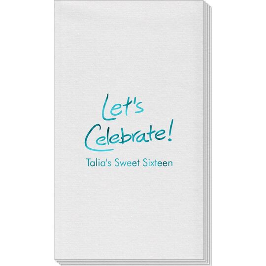 Fun Let's Celebrate Linen Like Guest Towels